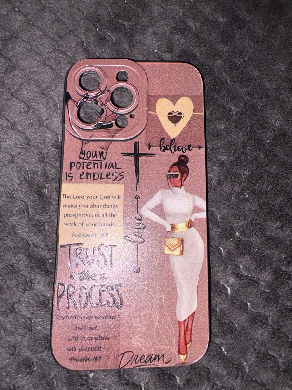 Stylish Pink Faith-Inspired Phone Case - iphone 16 pro max